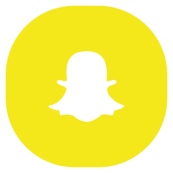 Original gula runda fyrkantig Snapchat Web-ikonen — Stock vektor