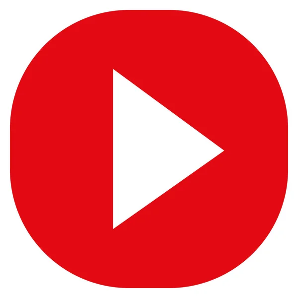 Moderne rode ronde plein Youtube-pictogram — Stockvector