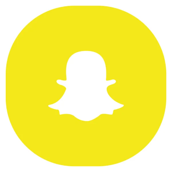 Icono web de Snapchat cuadrado redondo amarillo original Vector de stock