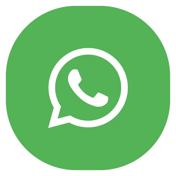 Icona Web WhatsApp quadrata rotonda verde originale Illustrazione Stock