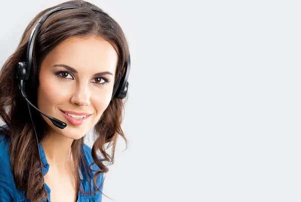 Support telefon operatör i headset — Stockfoto