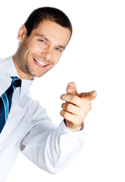 Business man pointing, isolated — Stock Photo, Image