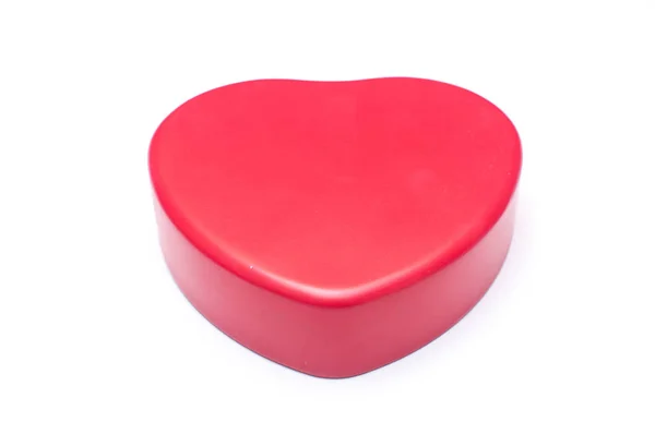 Rote Herzform Box isoliert — Stockfoto