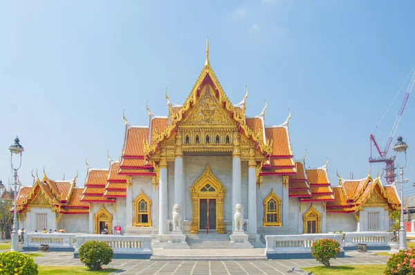 De marmeren tempel, Wat Benchamabophit Dusitvanaram Bangkok Thail — Stockfoto