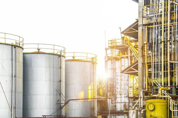 Industrial view at oil refinery plant form industry zone — Stock Photo, Image