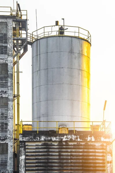 Industrial view at oil refinery plant form industry zone — Stock Photo, Image