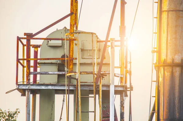 Industrial view at oil refinery plant form industry zone — Stock Photo, Image