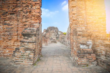 Manzara Ayutthaya Ayutthaya tarihsel Park'ta. Ünlü tem