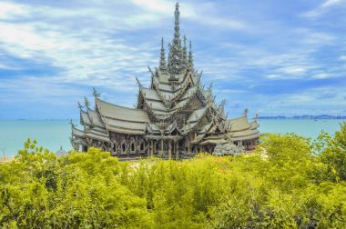Ünlü Sanctuary of Truth, Tayland maj biri güzel görünümü