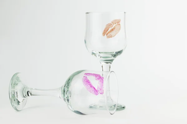 Kiss on the glasses — Stock Photo, Image