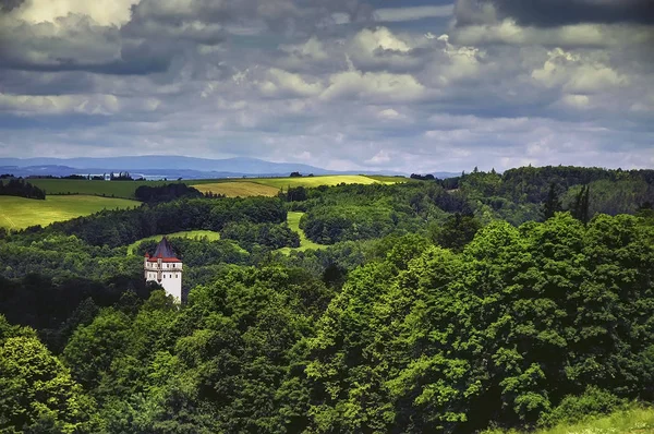 Die Umliegende Landschaft Der Staatlichen Burg Hradec Nad Moravici Tschechische — Stockfoto