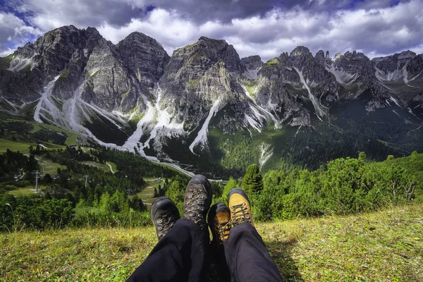 Vista desde el sillín de montaña Kreuzjoch — Foto de Stock