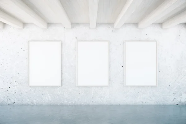 Interior with blank picture frames — Stock Photo, Image