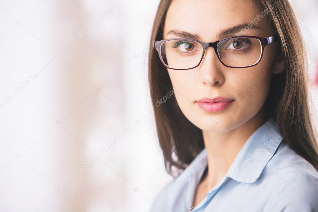 Attractive lady in glasses
