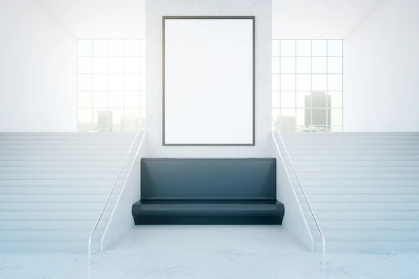 Stairs and empty picture frame — Stock Photo, Image