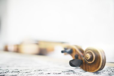 Violin and music sheets clipart