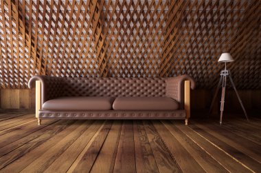 Ahşap iç kanepe ile