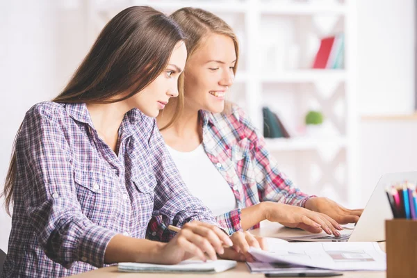 Proje üzerinde çalışan güzel iş kadınları