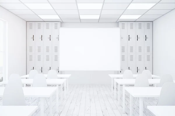 Beyaz sınıf iç — Stok fotoğraf