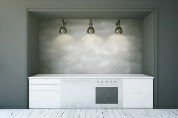 白色的厨房橱柜 — 图库照片