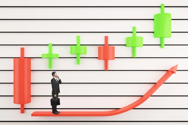 Japanese candlestick analysis concept — Stock Photo, Image