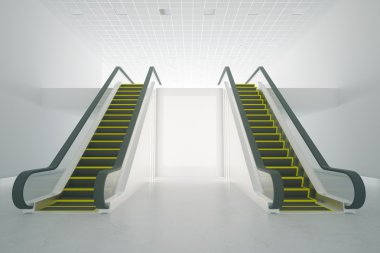 Yürüyen merdiven ve poster ön