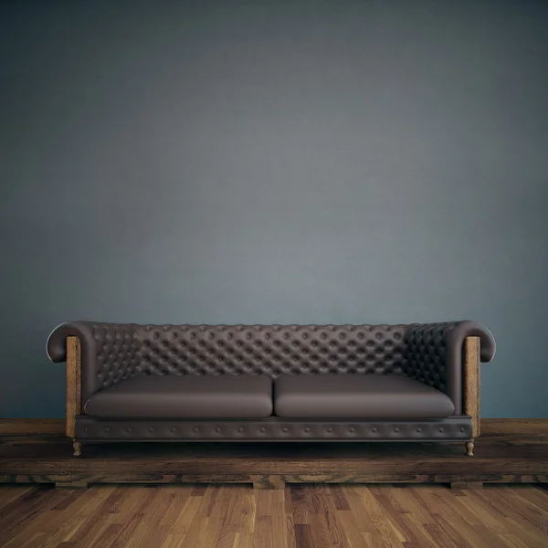Interior with brown sofa — Stock Photo, Image