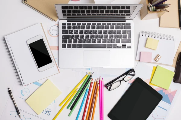 Laptop, tablet and smartphone — Stock Photo, Image