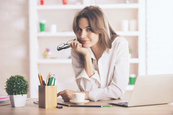 Charming businesswoman at workplace — Stock Photo, Image