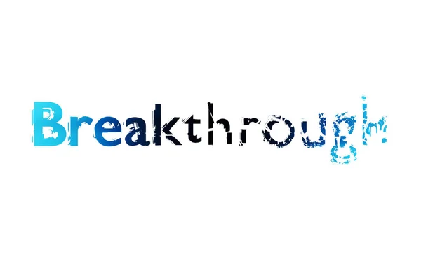 Breakthrough concept. Creative voluminous writing on white background. 3D Rendering — Stock Photo, Image