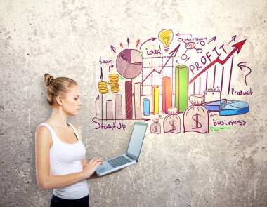 Eko düşünceli genç kadınla bulanık şehir özgeçmişlerine kroki. Ekoloji kavramı