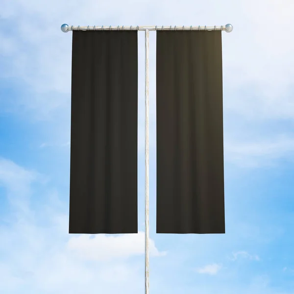Black banner front — Stock Photo, Image