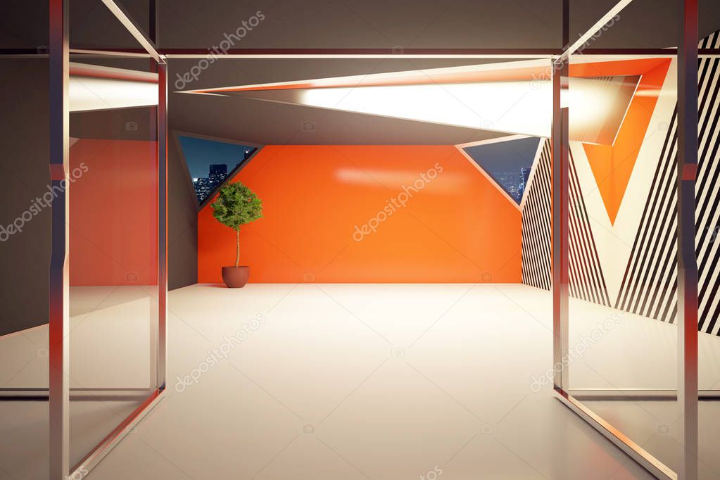 Moderne oranje interieur — Stockfoto © peshkova #129724114 Moderne oranje interieur — Stockfoto © peshkova #129724114