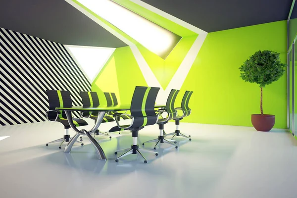 Green conference room with daylight — Stock Photo, Image