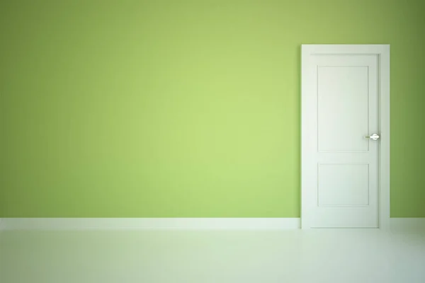 Grüner Innenraum mit Tür — Stockfoto