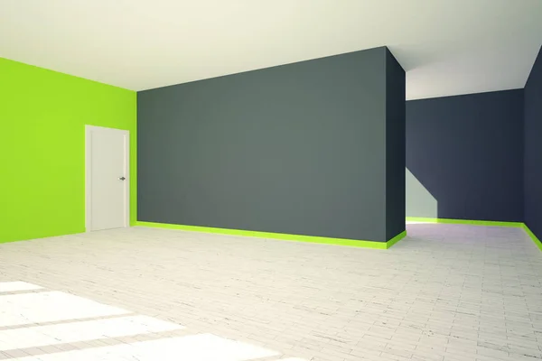 Lado interior cinza e verde — Fotografia de Stock