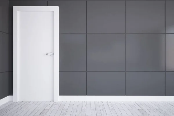 Quarto cinzento com porta branca — Fotografia de Stock