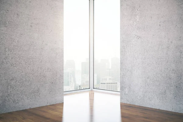 Interior com duas paredes de concreto — Fotografia de Stock