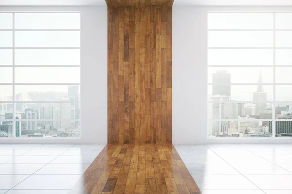 Interieur met houten wand — Stockfoto