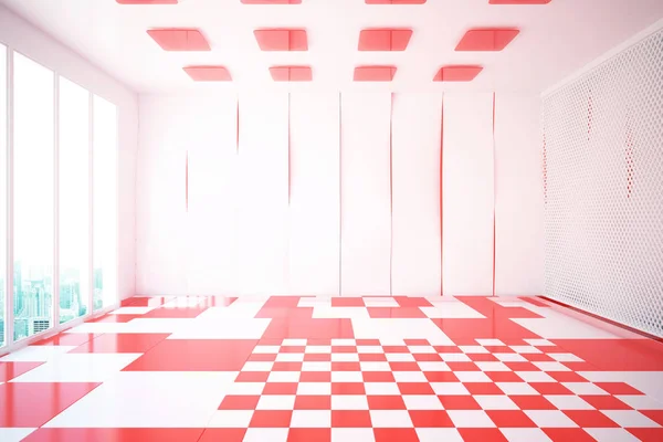 Nowoczesne wnętrze białe i czerwone — Zdjęcie stockowe