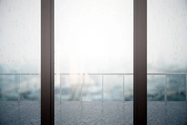 Okno s kapkami deště — Stock fotografie