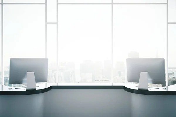 Vita reception desk närbild — Stockfoto