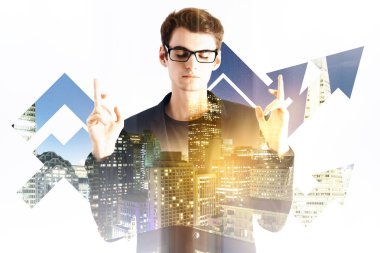 işadamı çapraz parmak için iyi şanslar