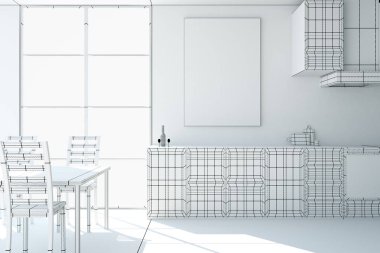 mutfak iç boş beyaz tahta ile