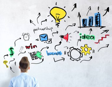 işadamı başarı kroki üzerinde seyir