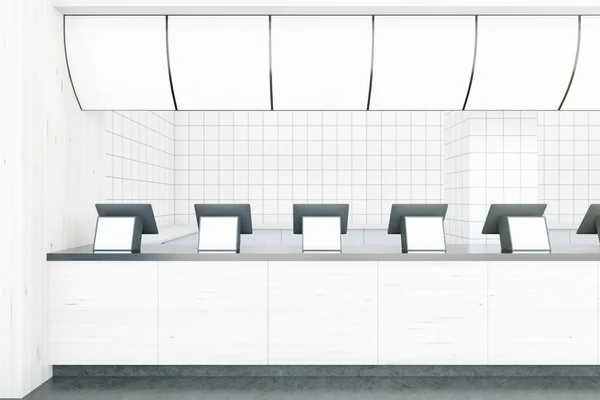 White fast food counters — Stock Photo, Image