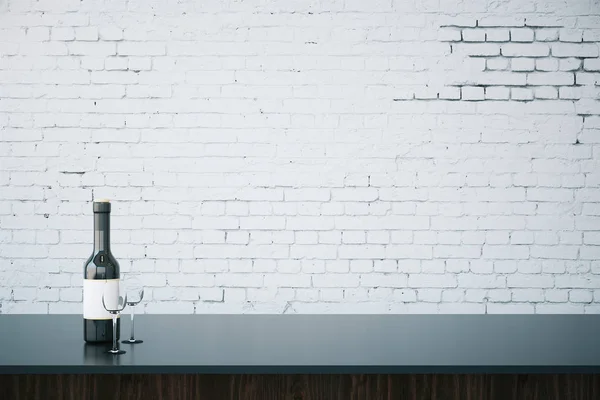 Bar mostrador con pared en blanco — Foto de Stock
