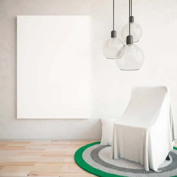 Room with canvas and chair — Stock Photo, Image