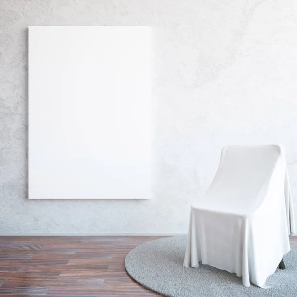 Interior with poster and chair — Stock Photo, Image