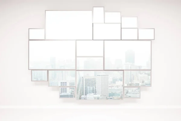 Fenster mit Blick auf die Stadt — Stockfoto